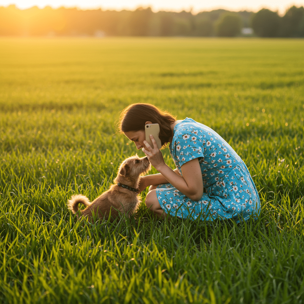 Lady smiling with dog that has undergone dental cleaning promo at Lili Veterinary Hospital dental promo